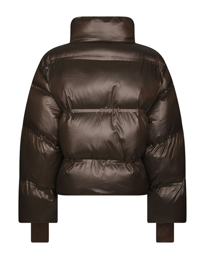 Neo Noir - Rhea Shiny Puffer Jakke - Chocolate Brown 